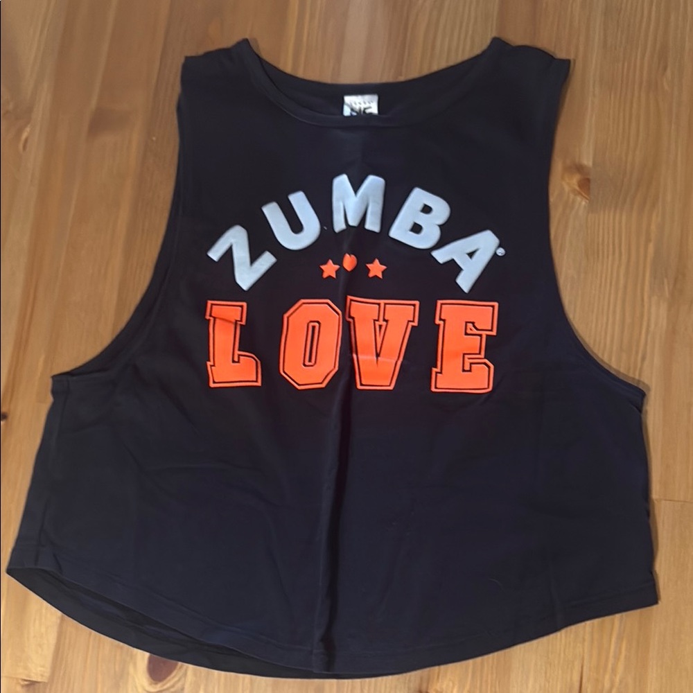 Zumba Fitness Black and Orange Muscle Tee